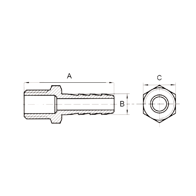 BSP Hose nipple M 1" 316