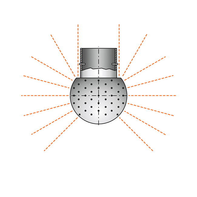 Spray ball Dunos S 270° DN15 clip