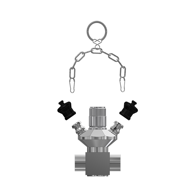 W9 In-line vertikaal 316 2x clamp