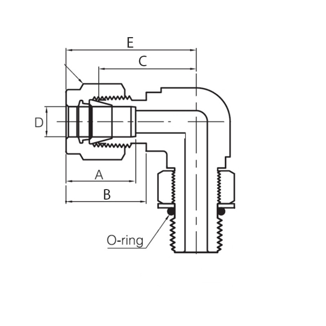 Superlok i-Fitting Draaibaar haakse koppeling ø1/2" x ø3/4 - 16, 316L