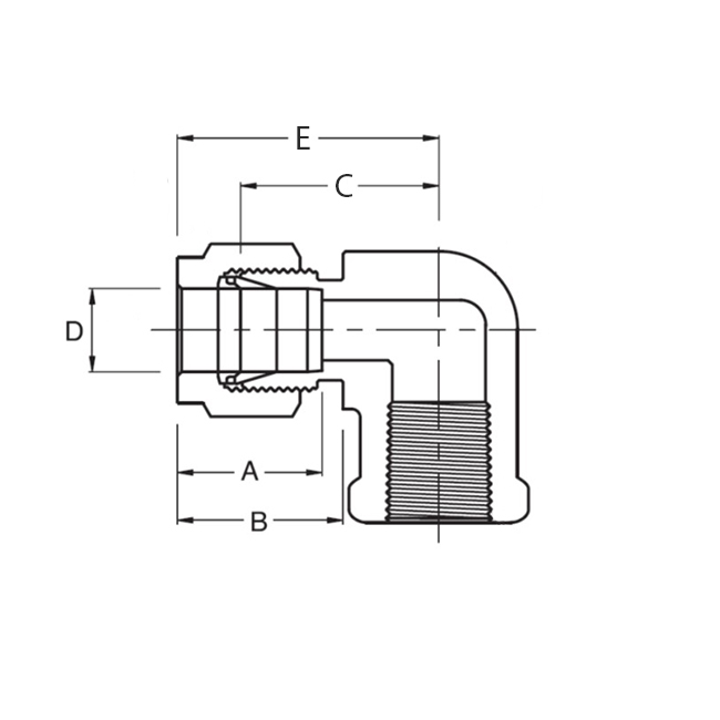 Superlok i-Fitting Haakse koppeling binnendraad ø1/2" x 1/2" NPT, 316L