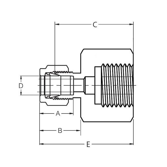 Superlok i-Fitting Instrument koppeling ø1/2" x ø1/2" PF, 316L