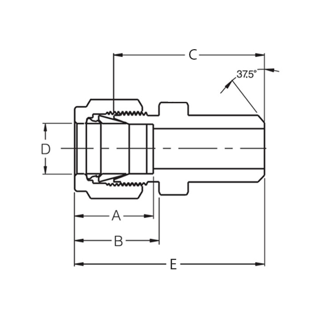 Superlok i-Fitting Rechte koppeling las ø1/2" x 1/2" NPS, 316L